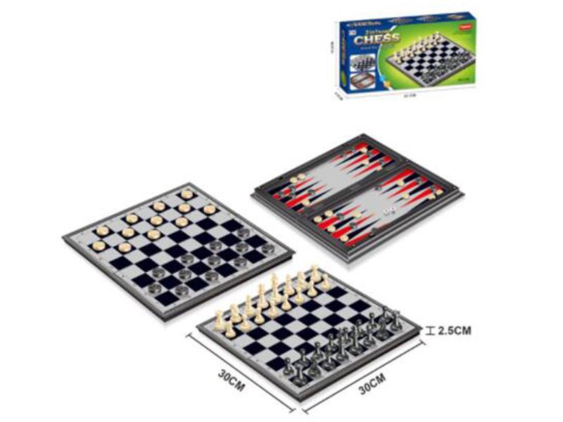Backgammon ,Halma,Chess 3 In 1(With Magnetism)