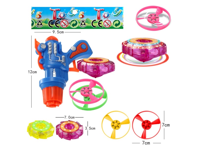 Top Gun Windup Top Toy With Light Plus Spin Combination