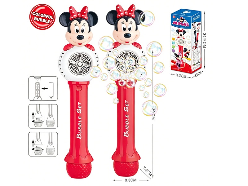 20 Holes Minnie Mouse Bubble Stick With Light