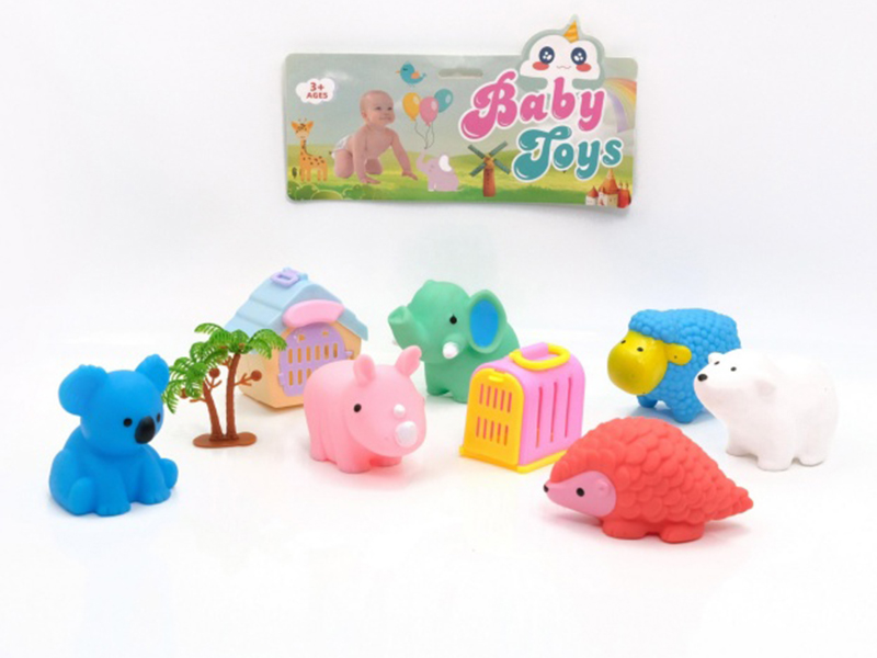 Vinyl Animal Set With Bb Whistle