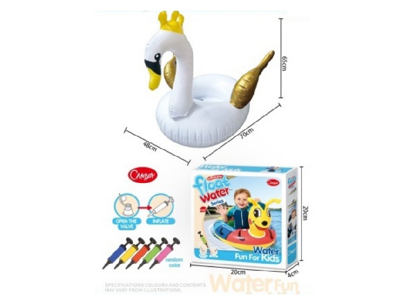 Children'S Swimming Ring + Air Pump [White Swan]