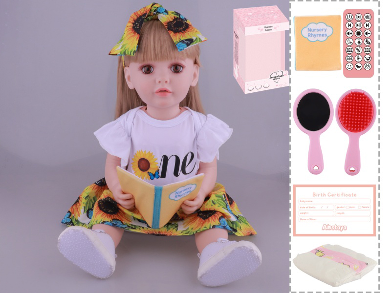 22-Inch Bionic Smart Rebirth Doll, Capable Of Bionic Shaking Of The Head, Raising Of The Hand, Mouth Movement To Speak, Intelligent Dialogue, Recording, Imitating The Tongue, Oral Skills, Dance Music
