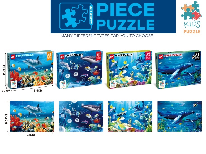 24-Piece Underwater World Puzzle (4 Mixed Sets)
