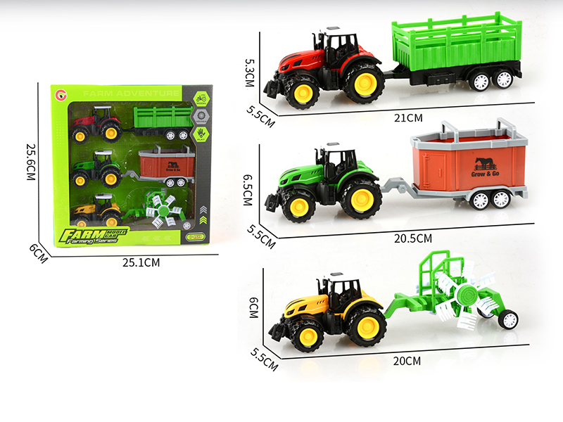 Pull Back Farm Tractor Set