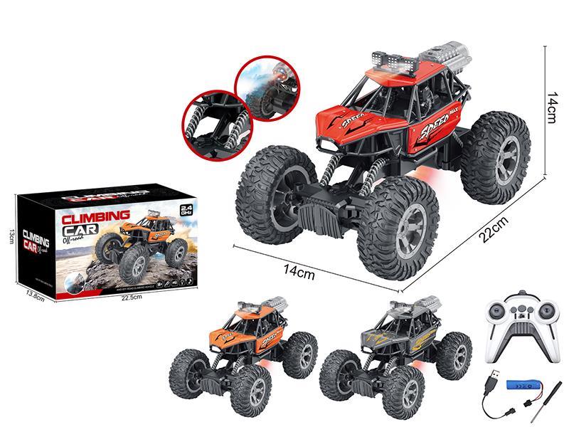 2.4G Remote Control Alloy Climbing Car With Lights, Music, Spray