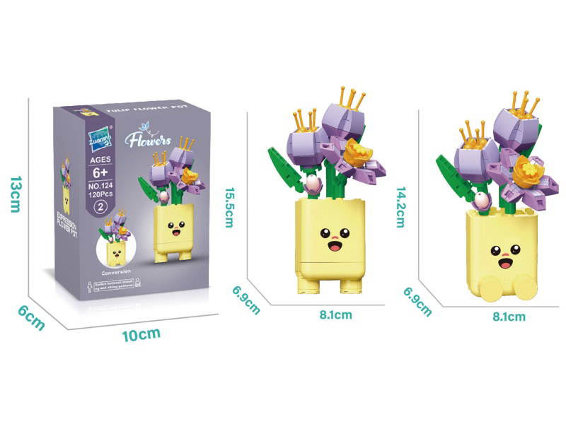 Tulip Flowerpot Building Blocks 121 Pieces