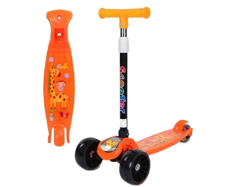 Children'S Scooter, One-Click Folding, 5Cm Hummer Flashing Wheels