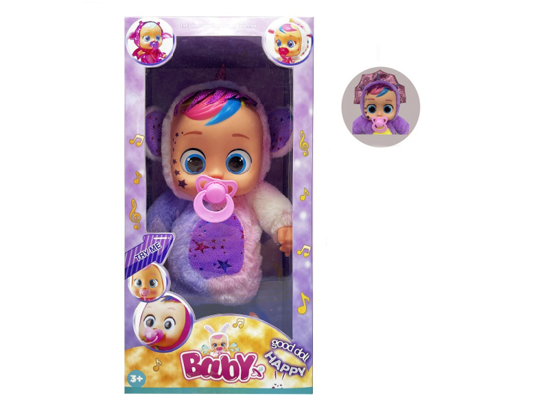 22 Inch B/O Walking 12D Eyes Solid Cry Baby Doll With Pacifier Sensor