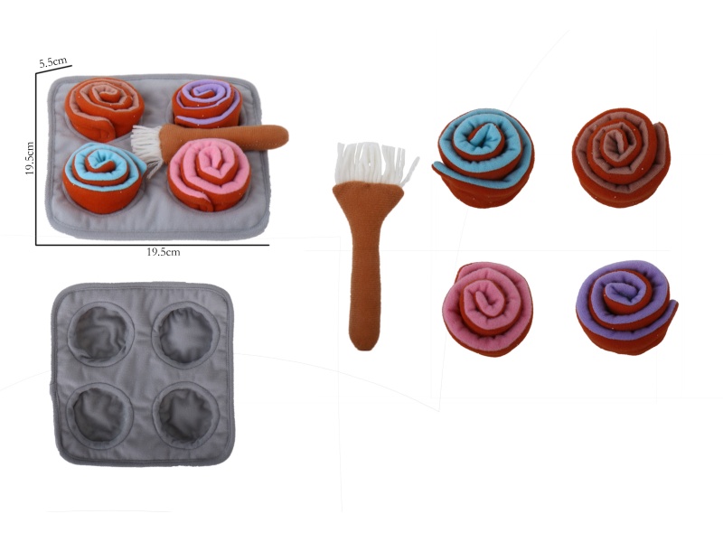 Six-Color Cinnamon Roll Bread 6-Piece Set