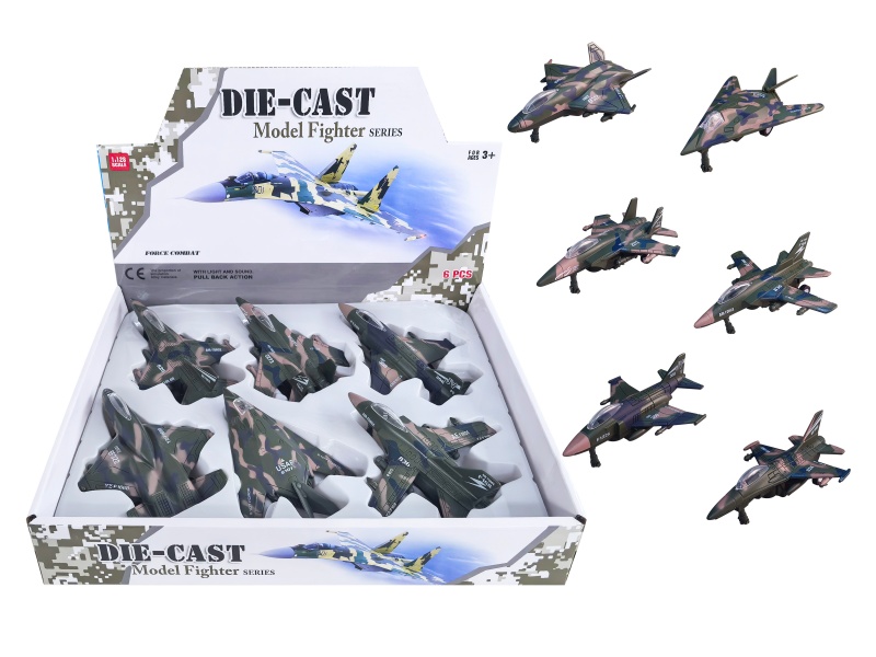 Alloy Six Large Fighter Jets (Camouflage)