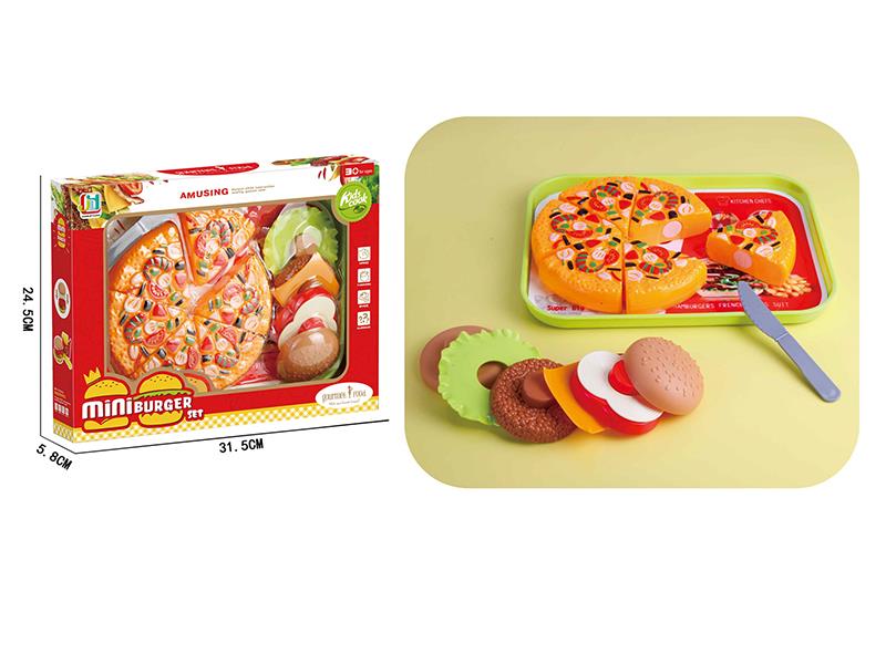 Hamburger  Pizza Set (With Plate)