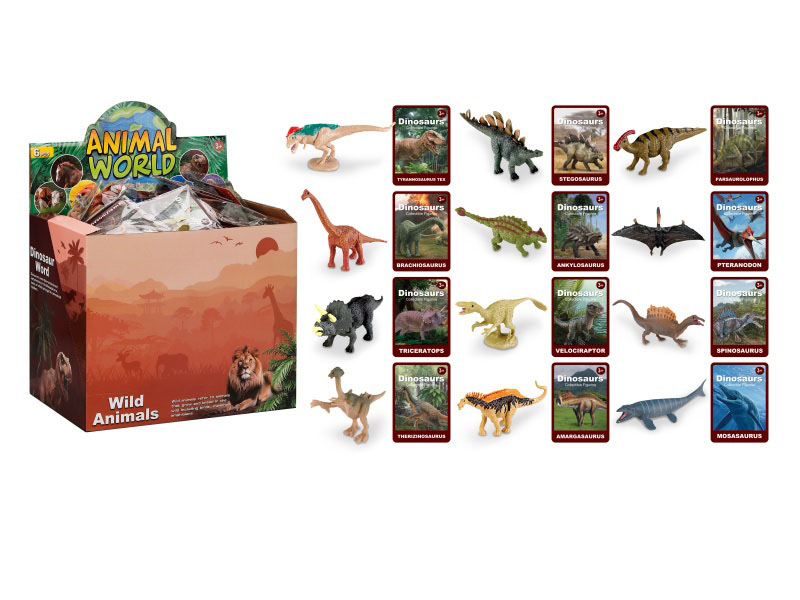 Realistic Solid Dinosaurs With Cards