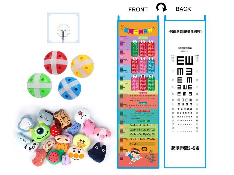 Sticky Balls Height Measure Kids Height Ruler(Alphabet&Visual Chart)