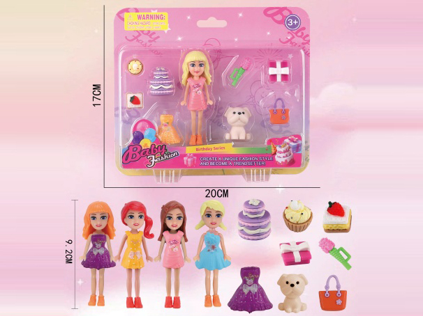 3.5-Inch Dress-Up Doll Birthday Set