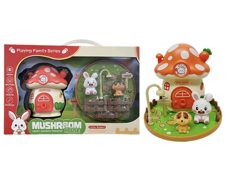 Cute Pet Mushroom House Set