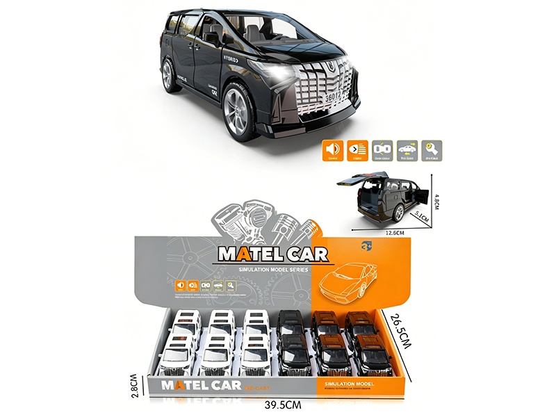 1:36 Pull Back Alloy Business Car With Sound And Lights(3 Doors Can Open)