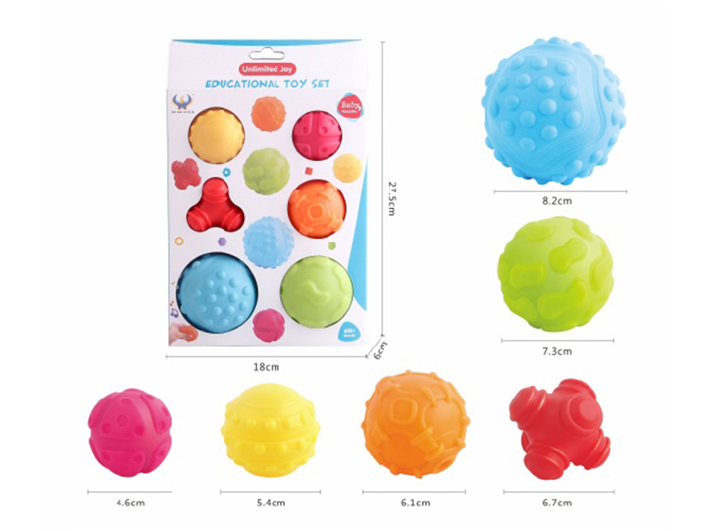 Baby Bath Toy Textured Balls 6pcs