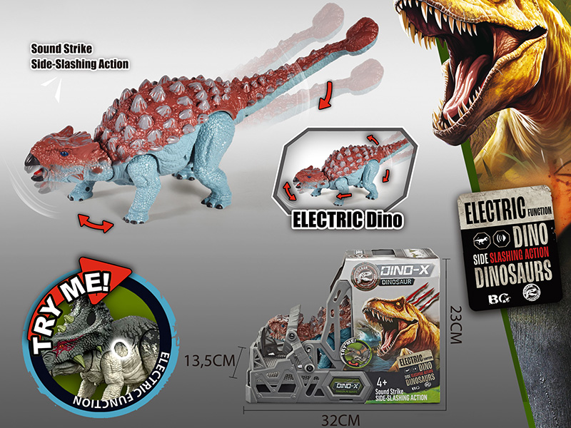 Electric Ankylosaur Toy With Action, Sound And Lights