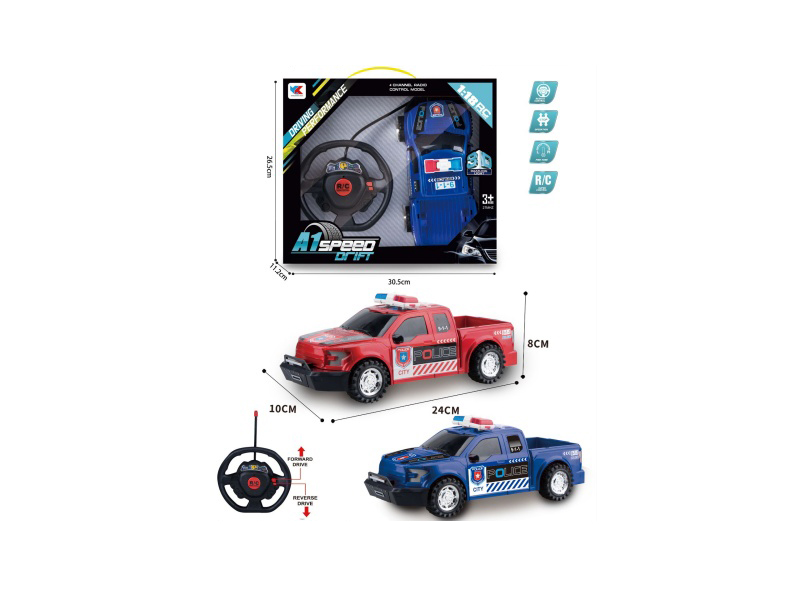 1:16F150 Raptor Ford 2CH Motor Without Battery: A Police Car With 3D Lighting Remote Control