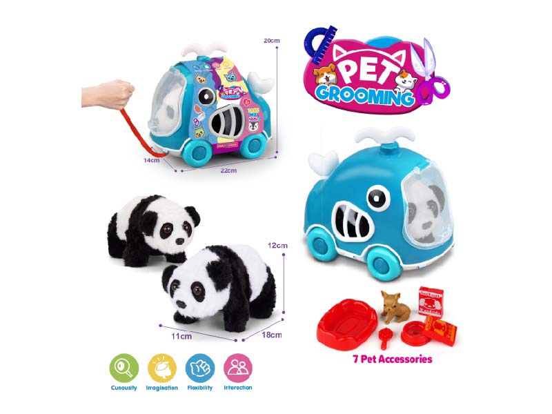 Whale Leash Car + B/O Plush Panda + Accessories