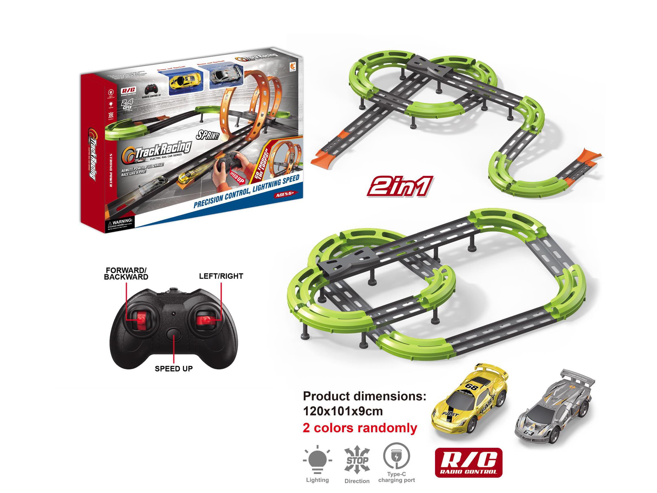 2.4G 4CH 1:64 Remote Control Racing Car Diy Double Track