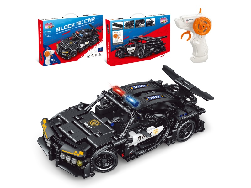 1:16 Building Block Remote Control Car - Bugatti Police Car (Number Of Pieces: 396Pcs)
