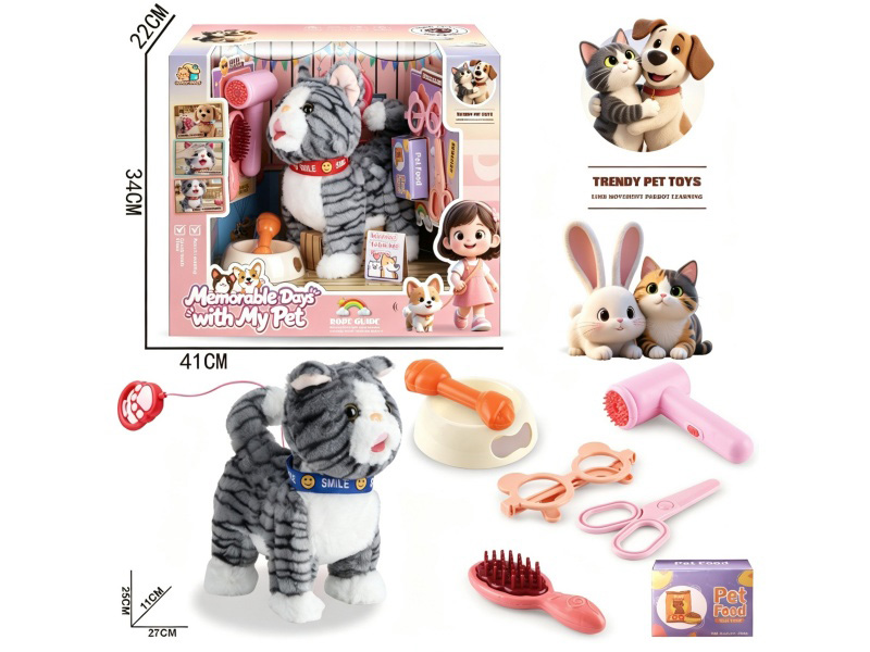 Wire Control Tongue-Out Pets - Leopard Gray Cat