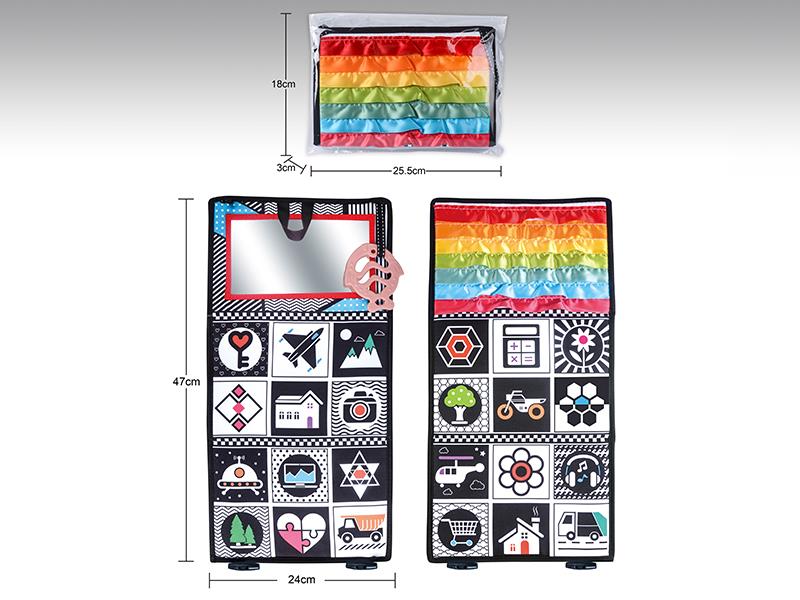Foldable & Hangable Tummy Time Mirror Black And White Contrast Baby Toys