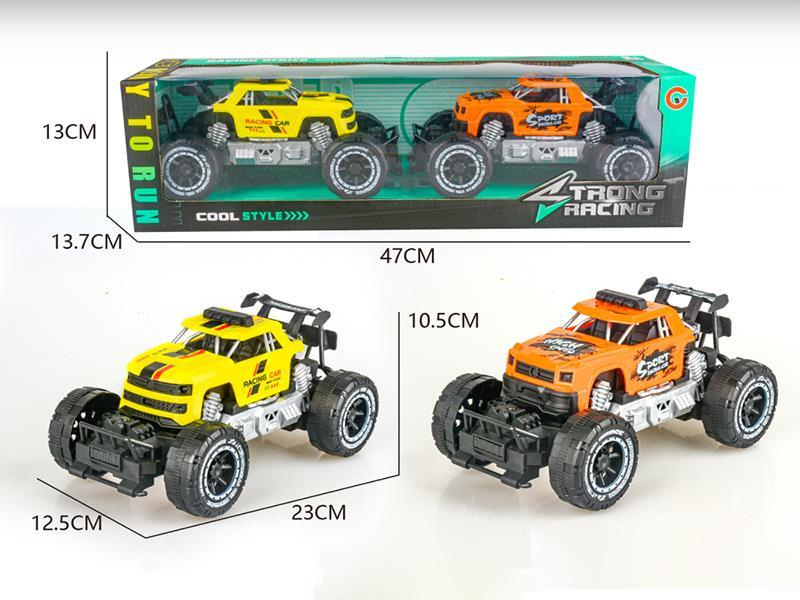 Friction Off-Road Pickup, Jeep Truck 2pcs