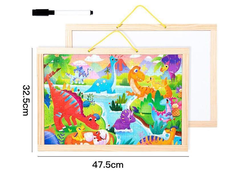 Wooden 200pcs Puzzle & Drawing Board