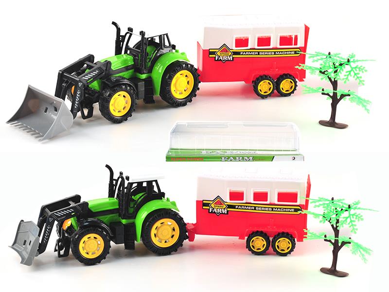 Friction Farm Tractor With Horse Box