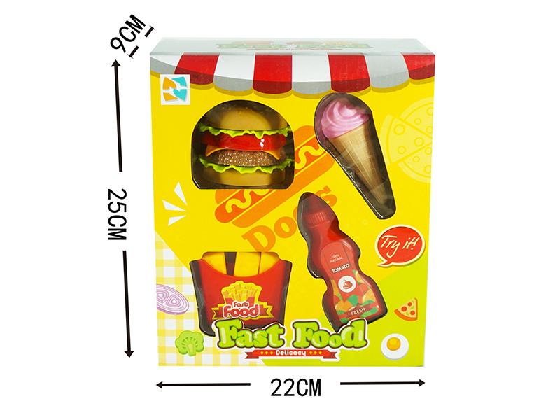 Simulation Hamburger Ice Cream French Fries Ketchup Bottle Set