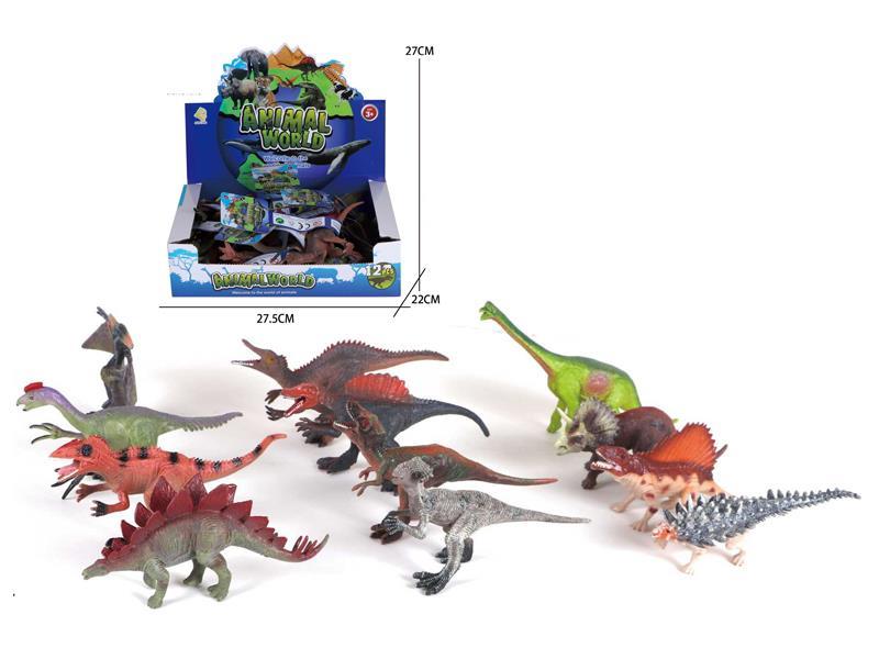 12PCS Solid Dinosaur