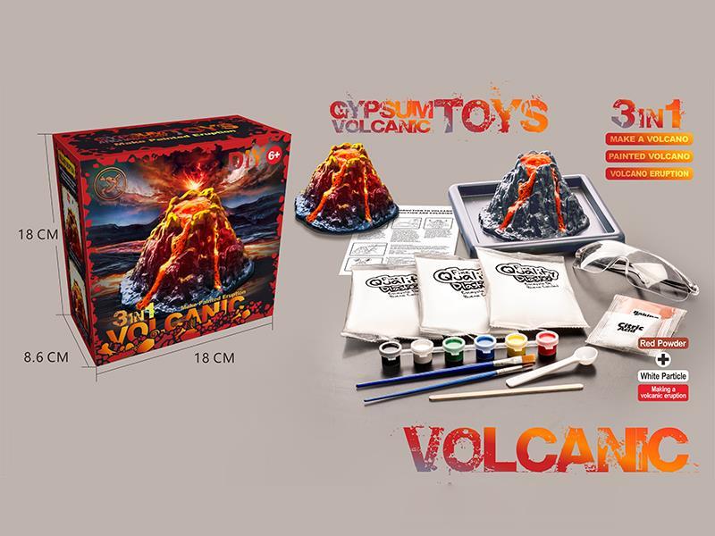 Gypsum Volcano DIY Coloured Drawing