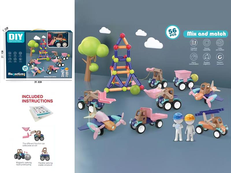 DIY Magnetic Building Block Cars Set