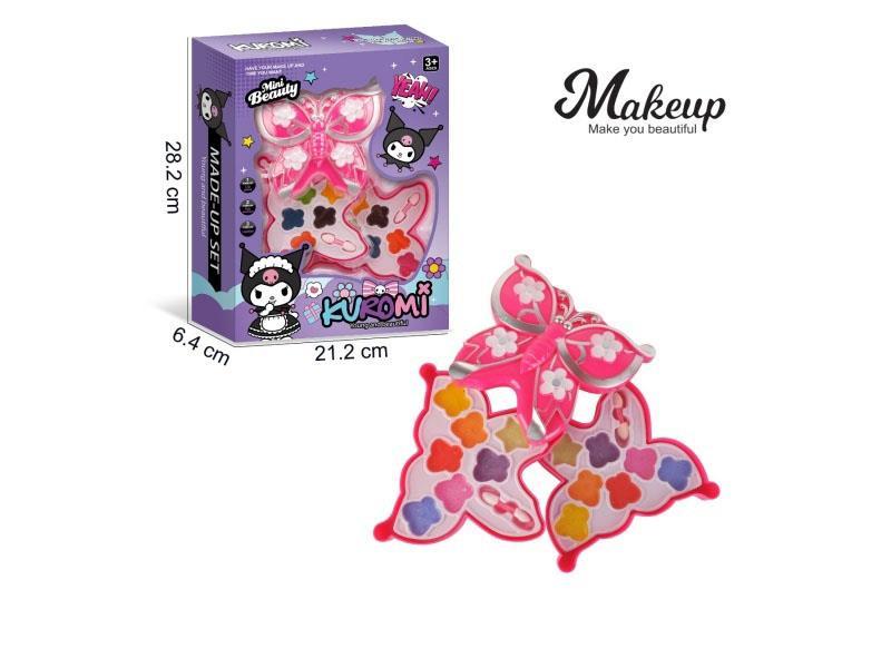 Children's makeup with three layers of butterflies