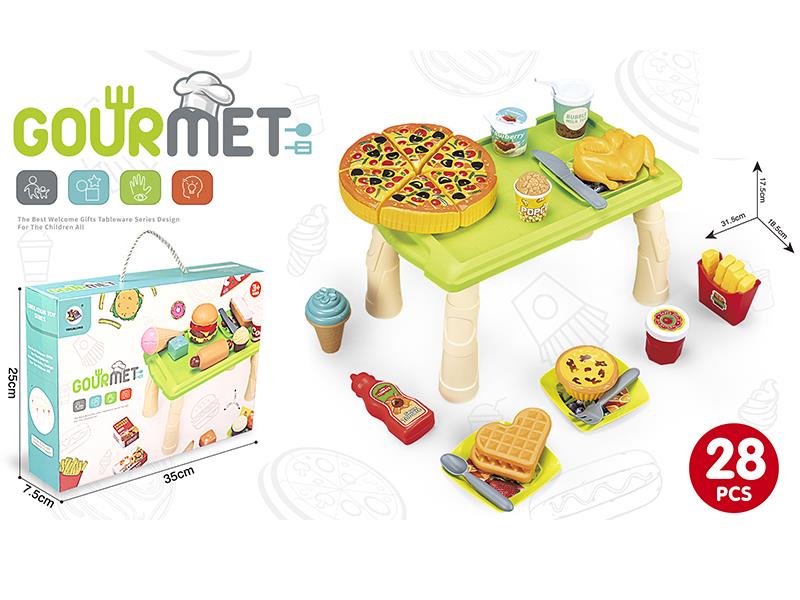 Delicious Hamburger Set + Table 28pcs