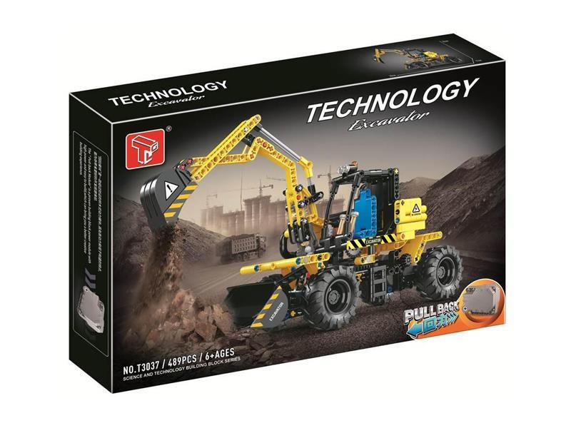 Pull Back Excavator Building Blocks 489+PCS