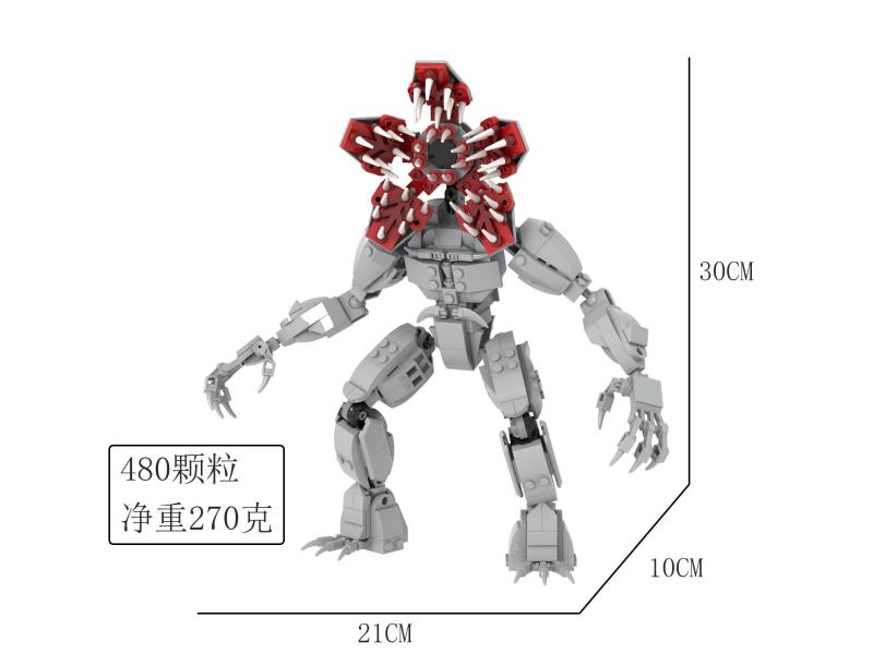 480 PCS Of Grey Man-Eating Flower Building Blocks