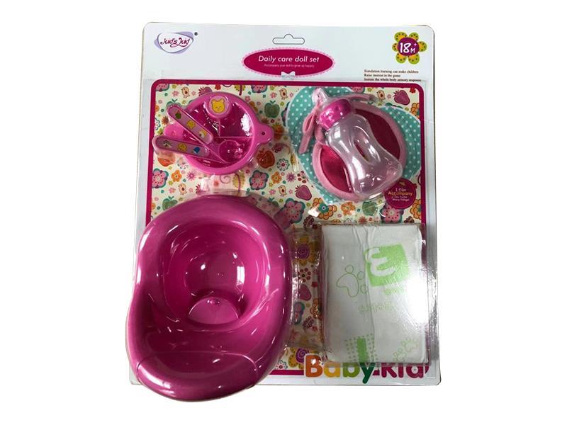 Baby Toilet + Diaper + Bottle + Cutlery + Scarf