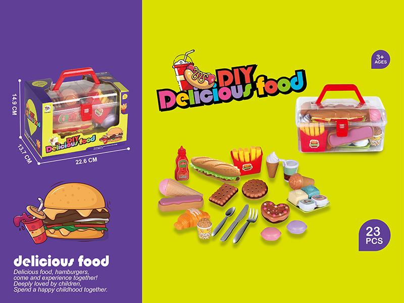 Delicious Food Hamburger Set Simulation Toys 23pcs