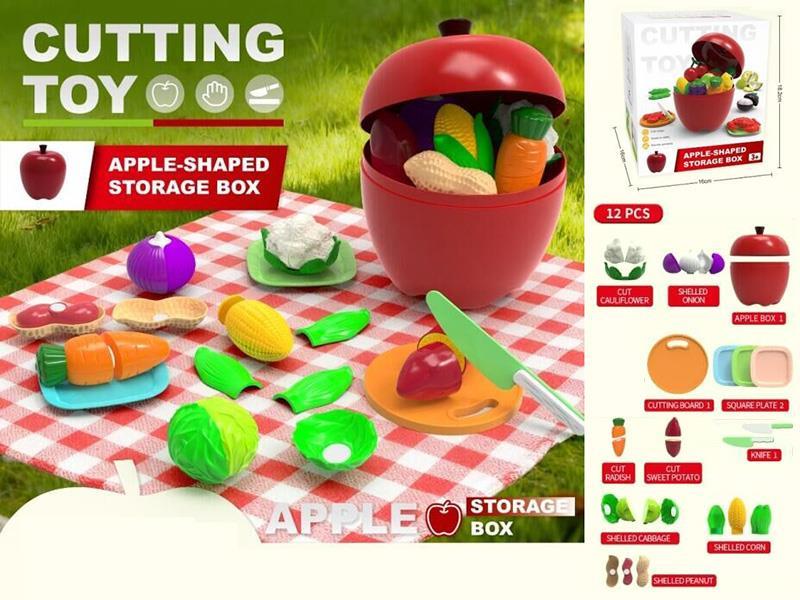 Apple Shaped Storage Box Cutting Vegetable Set