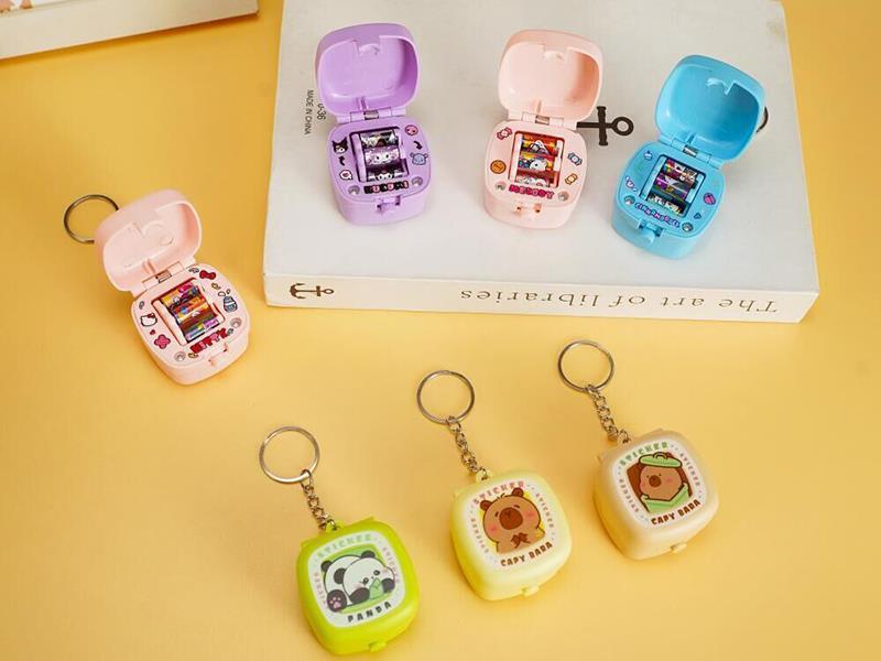 Cartoon Mini Explosive Surprise Box Stress-Relieving Toy Creative Sticker Machine Keychain