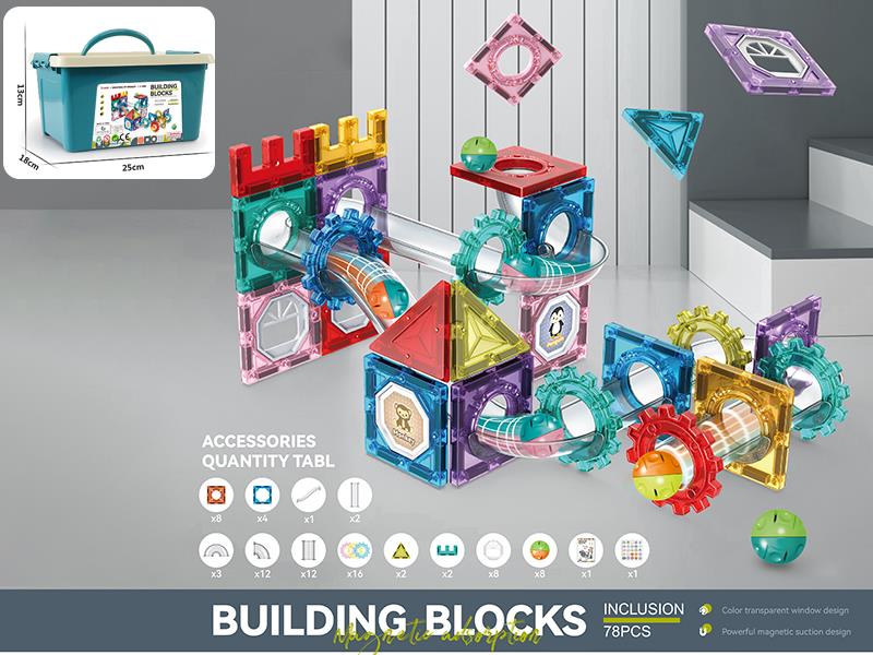 Slide Paradise Toys Magnetic Building Blocks 78pcs