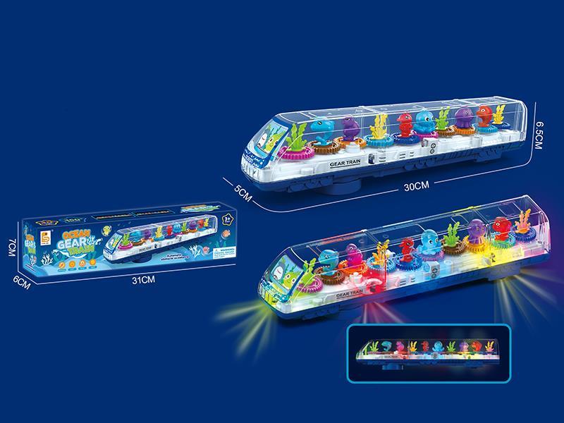 B/O Go and Bump Transparent Gear Car With Light And Music