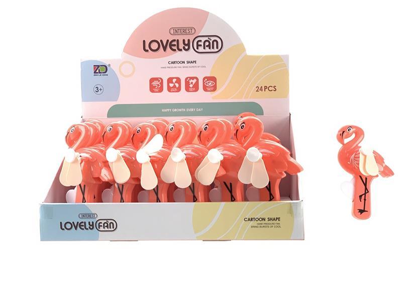 Mini Flamingo Hand Pressure Fan 24PCS
