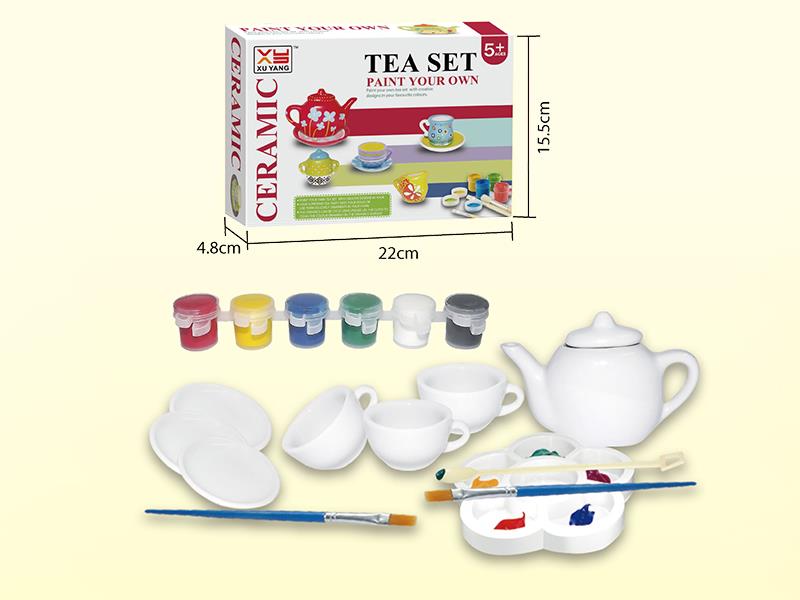 DIY Coloured Drawing Tea Set 13pcs