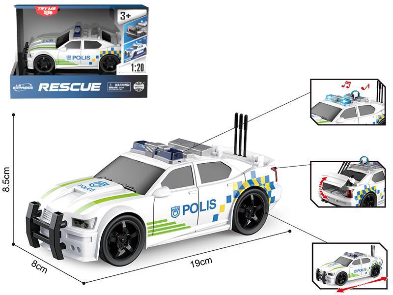 1:20 Friction Police Car(Sound And Light)