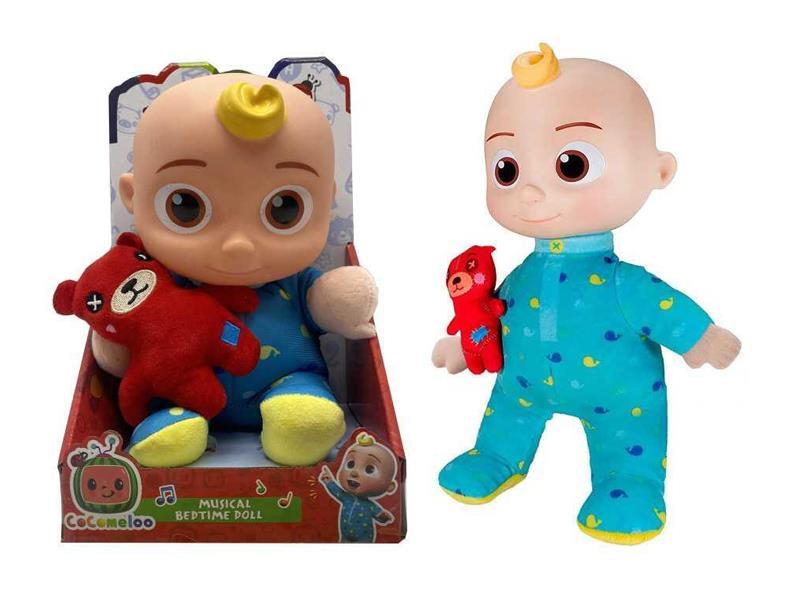 14 Inch Vinyl Head Cotton Doll With Plush Stuffed Bear