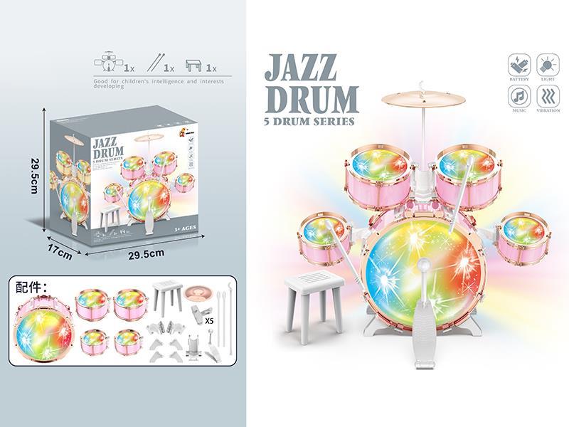 Large Size Drum Set With Colorful Lights